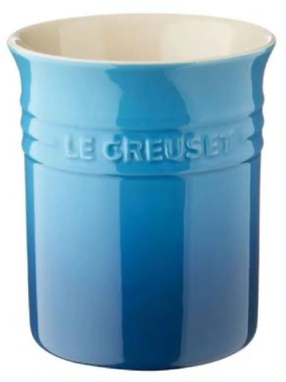 NEW Le Creuset Marseille Blue Ceramic Utensil Crock Holder 1 L Stoneware Kitchen